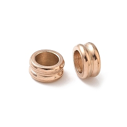 Розовое Золото Ионное покрытие (ip) 304 рифленые шарики из нержавеющей стали, колонка, розовое золото , 8x4 мм, отверстие : 5 мм