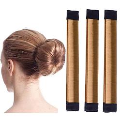 416# Light Brown Coffee 3-pack French Twist Hair Bun Maker Set - Easy Hairstyling Tool for Quick Updo