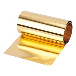 Gold Brass Sheets, Good Plasticity and High Strength, Gold, 10.1x10x4.7x0.01cm, 2m/roll