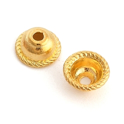 Golden Tibetan Style Alloy Bead Caps, Apetalous, Golden, Lead Free & Cadmium Free, 8x4mm, Hole: 2mm, Inner diameter: 5mm