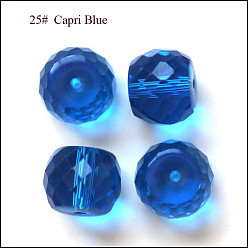 Dodger Blue Imitation Austrian Crystal Beads, Grade AAA, Faceted, Drum, Dodger Blue, 11x9.5mm, Hole: 0.9~1mm