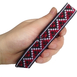 Темно-Красный 6.8m жаккардовая лента с цветочным рисунком в этническом стиле из полиэстера, темно-красный, 3/4 дюйм (20 мм), около 7.44 ярдов (6.8 м) / рулон