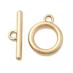 Матовый Золотой Цвет Застежка тоггл из сплава, без кадмия, без никеля и без свинца, кольцо, матовый золотой цвет, 6x22x2.5 мм, отверстие : 2.2 мм
