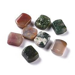 Indian Agate Natural India Agate Beads, No Hole/Undrilled, for Wire Wrapped Pendant Making, Rectangle, 15x12x6mm
