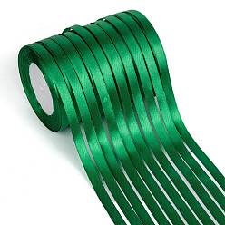 Lime Green Single Face Solid Color Satin Ribbon, for Gift Packaging, Party Decoration, Lime Green, 3/4 inch(18~20mm), about 25yards/roll(22.86m/roll), 10rolls/group