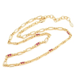 Фиолетовый 5ММ латунная цепочка с овальными звеньями, инкрустированная кубическим цирконием, без кадмия и без свинца, стойки покрытие, долговечный, реальный 18 k позолоченный, фиолетовые, 18.11 дюйм (46 см)