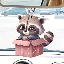 Rosy Brown Raccoon Acrylic Pendant Decorations, for Car, Rosy Brown, 80mm