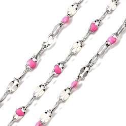 Бледно-фиолетовый Красный 304 цепи натяжные нержавеющие, с эмалью, пайки, с катушкой, реальный 18 k позолоченный, бледно-фиолетовый красный, 2 мм