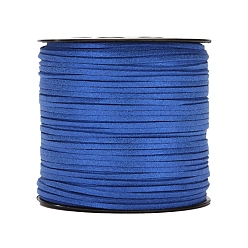Royal Blue Flat Imitation Leather Cord, for Gift Packaging, Royal Blue, 3mm, about 98.43 Yards(90m)/Roll