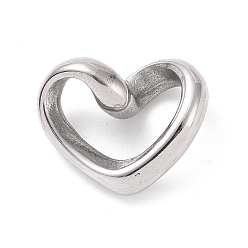 Stainless Steel Color 304 Stainless Steel Linking Rings, Twisted Heart, Stainless Steel Color, 13x16x7mm, Inner Diameter: 3.5x11mm