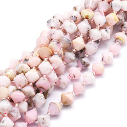Pink Opal Natural Pink Opal Beads Strands, Faceted, Bicone, 8x8mm, Hole: 1mm, about 40pcs/strand, 15.24''(38.7cm)