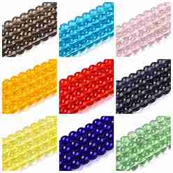 Color mezclado Cuentas de vidrio transparentes, rondo, color mezclado, 6~6.5 mm, agujero: 1.4 mm, sobre 67~70 unidades / cadena, 14.76 pulgada ~ 15.16 pulgada (37.5~38.5 cm)