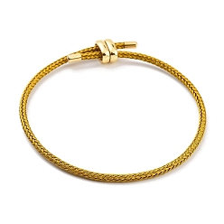 Золотистый Изготовление браслетов из плетеной стальной проволоки, с золотыми тонами латунных бус, золотые, внутренний диаметр: 3-1/8 дюйм (8 см)