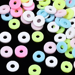 Green Yellow Handmade Polymer Clay Beads, Heishi Beads, for DIY Jewelry Crafts Supplies, Disc/Flat Round, Green Yellow, 6x1mm, Hole: 2mm, about 26000pcs/1000g