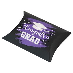 Purple Graduation Caps Paper Pillow Candy Storage Box, for Candy Gift Bags Graduation Party Favors Bags, Purple, 9x6.4x2.5cm