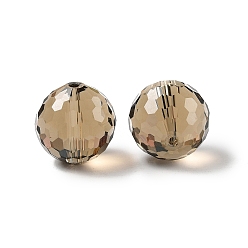 Коричневый Стекло k9 стекло, имитация Австрийские кристаллические шарики, граненый (128 граней), круглые, кофе, 12 мм, отверстие : 1.4~2 мм