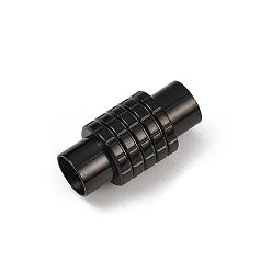 Черный Магнитные застежки, нержавеющая сталь 304, колонка, чёрные, 20.5x9.5 мм, отверстие : 6.5 мм