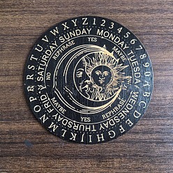 Луна Деревянная маятниковая доска, деревянная гадальная доска для биолокации, для колдовства принадлежности для викканского алтаря, плоско-круглые, луна, 150 мм