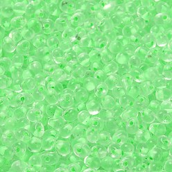 (DPF10) Mint Green Lined Crystal Миюки 3.4мм капельные бусины, японский бисер, внутри цветов, (dpf10) мятно-зеленый кристалл с подкладкой, 3.4x3 мм, отверстие : 0.65 мм, Около 180 шт / 10 г
