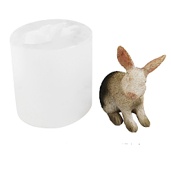 Кролик Формы для свечей на пасхальную тематику, Силиконовые формы, для домашнего мыла из пчелиного воска, белые, Картина кролика, 4.2x4x4.4 см, готовое изделие: 2.8x3.8x4.2 см