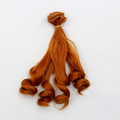 Chocolate High Temperature Fiber Long Hair Short Wavy Hairstyles Doll Wig Hair, for DIY Girl BJD Makings Accessories, Chocolate, 7.87~39.37 inch(20~100cm)
