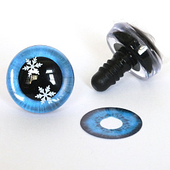 Светло-Голубой Пластиковый глаз снежинки для безопасного ремесла, с распоркой, пу кольцо, для поделок куклы игрушки кукольные плюшевые животные изготовление, Небесно-голубой, 20 мм