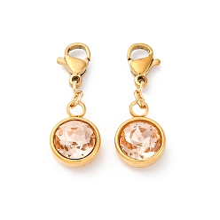 Свет Колорадо Топаз Ионное покрытие (ip) 304 подвески из нержавеющей стали со стразами, застежка когтя омара, свет Колорадо Топаз, 27 мм