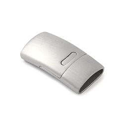 Нержавеющая Сталь Цвет Устойчивы к потускнению 316 магнитные застежки из нержавеющей стали с вклеиваемыми концами, прямоугольник, матовый стиль, цвет нержавеющей стали, 27x14x6 мм, отверстие : 4x12 мм