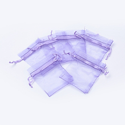Blue Violet Rectangle Organza Gift Bags, Blue Violet, 10x8cm