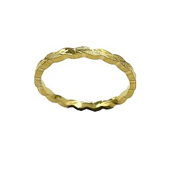 Golden Brass Finger Rings for Women, Golden, US Size 7(17.3mm)