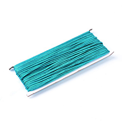 Dark Turquoise Polyester Cord, Dark Turquoise, 3x1mm, about 30m/roll