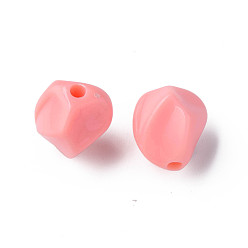 Light Coral Opaque Acrylic Beads, Nuggets, Light Coral, 16.5x15x13.5mm, Hole: 2.5mm, about 340pcs/500g