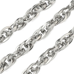 Нержавеющая Сталь Цвет 304 из нержавеющей стали веревочные сети, несварные, с катушкой, цвет нержавеющей стали, 6.5x2.5 мм