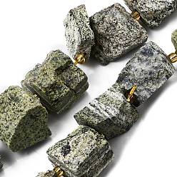 Камень Серебрынной Нити Необработанные грубые натуральные серебряные бусины из яшмы, самородки, с бисером, 14~28x15~25x10~27 мм, отверстие : 1.2~1.4 мм, около 9~10 шт / нитка, 7.76''~8.07'' (19.7~20.5 см)