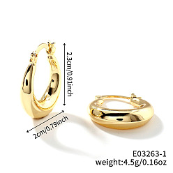 Золотой Модные геометрические серьги-кольца из латуни, милый стиль для модного образа, золотые, 23x20 мм
