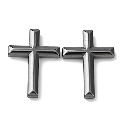 Гематит Магнитные гематит синтетические подвески, крестик, 43x31x6 мм, отверстие : 1.2~1.5 мм