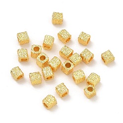 Rectangle Сплавочные бусины, долговечный, стойки покрытие, реальный 18 k позолоченный, прямоугольные, 4x4x3.5 мм, отверстие : 1.8 мм