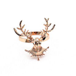 rose gold Hotel tableware Christmas deer head napkin ring napkin buckle napkin ring alloy