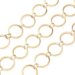 Золотой 304 кольцевые цепи из нержавеющей стали, пайки, с катушкой, ионное покрытие (ip), золотые, 12x1 мм