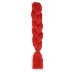 Crimson Long Single Color Jumbo Braid Hair Extensions for African Style - High Temperature Synthetic Fiber