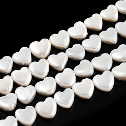 Freshwater Shell Natural Freshwater Shell Beads Strands, Heart, 6~6.5x6~7x2.5~3mm, Hole: 0.5mm, about 57~58pcs/strand, 14.96 inch~15.16 inch(38cm~38.5cm)
