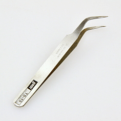 Gray Iron Beading Tweezers, Platinum, Gray, 115x9x5mm