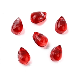 FireBrick Glass Beads, Teardrop, FireBrick, 6x4x4mm, Hole: 1mm