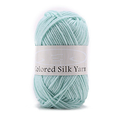 Pale Turquoise 4-Ply Milk Cotton Polyester Yarn for Tufting Gun Rugs, Amigurumi Yarn, Crochet Yarn, for Sweater Hat Socks Baby Blankets, Pale Turquoise, 2mm, about 92.96 Yards(85m)/Skein