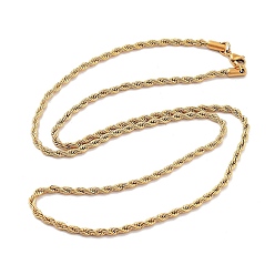 Real 18K Gold Plated Brass Chain Necklace, Torsion Chain, Real 18K Gold Plated, 23.94 inch(608mm)