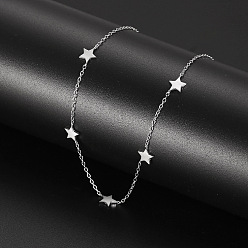 platinum color Stylish S925 Sterling Silver Star Necklace - Versatile and Elegant Lock Chain Design