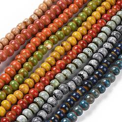 Mixed Color Handmade Fancy Antique Glazed Porcelain Ceramic Round Beads Strands, Mixed Color, 8mm, Hole: 2mm, about 40~42pcs/strand, 12 inch