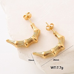 Золотой Серьги-гвоздики из нержавеющей стали в форме буквы С, золотые, 26x15 мм