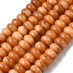 Шоколадный Окрашенные природные белый нефрит бисер пряди, рондель, цвет шоколада, 10x6 мм, отверстие : 1.2 мм, около 63 шт / нитка, 14.88'' (37.8 см)