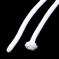 White Polycotton Braided Cord with Inner Core, Round, for Shoe Lace Cord, Keychain Lanyard, Rope Bracelets Making, White, 5mm, about 90~100 yards/bundle